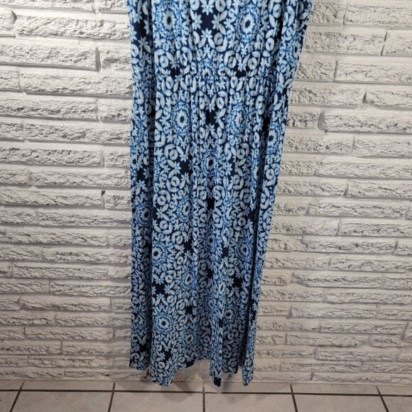 Sonoma Womens Dress Extra Large XL Tank Sheath Midi Blue Motif GEO51E - Picture 3 of 11